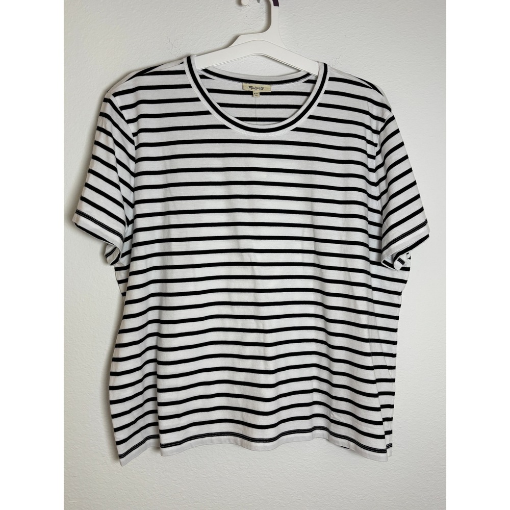 Madewell Womens XXL Striped Short Sleeve Crewneck Tee NWT